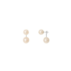 925 Sterling Silver 12MM Faux Pearl Back Drop Dangle Earring