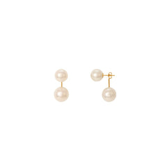 925 Sterling Silver 12MM Faux Pearl Back Drop Dangle Earring