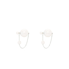 925 Sterling Silver 5MM Swarovski Pearl Closure Dangle Earring