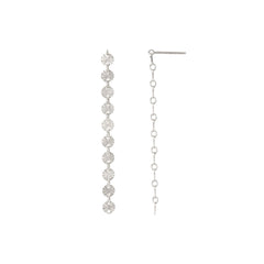 925 Sterling Silver Circle Disc Diamond Cut Dangle Earring