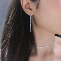 925 Sterling Silver Circle Disc Diamond Cut Dangle Earring