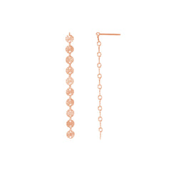 925 Sterling Silver Circle Disc Diamond Cut Dangle Earring