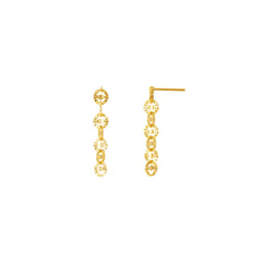 925 Sterling Silver Flat Anchor Diamond Cut Dangle Earring