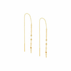 925 Sterling Silver Flat Disc Threader Dangling Drop Earring