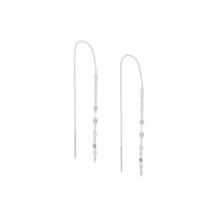 925 Sterling Silver Flat Disc Threader Dangling Drop Earring