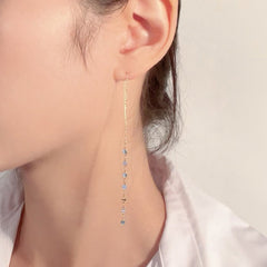 925 Sterling Silver Flat Disc Threader Dangling Drop Earring