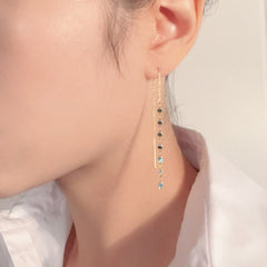 925 Sterling Silver Flat Disc Threader Dangling Drop Earring