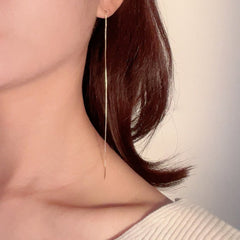 925 Sterling Silvero Ball Stud Box Chain Dangle Drop Earring