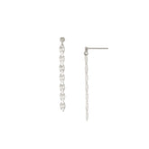 925 Sterling Silvero Oval Disc Diamond Cut Dangle Earring