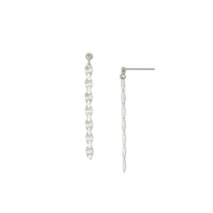 925 Sterling Silvero Oval Disc Diamond Cut Dangle Earring