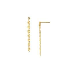 925 Sterling Silvero Oval Disc Diamond Cut Dangle Earring