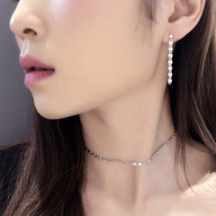 925 Sterling Silvero Oval Disc Diamond Cut Dangle Earring