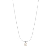 925 Sterling Silver 8MM Swarovski Pearl Pendant Necklace