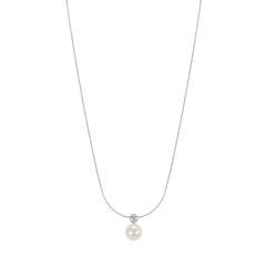 925 Sterling Silver 8MM Swarovski Pearl Pendant Necklace