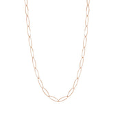 925 Sterling Silver Diamond Cut Oval Paper Clip Necklace