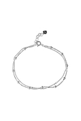 925 Diamond Cut Beads Double Chain Bracelet