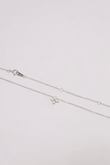 925 Sterling Silver Lab Clear 4 Leaf Clover Chain Necklace - Pretty At Sam