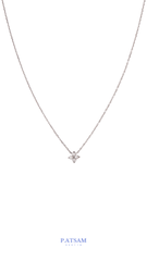 925 Sterling Silver Lab Clear 4 Leaf Clover Chain Necklace - Pretty At Sam