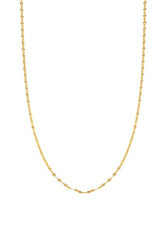 925 Sterling Silver Vermeil Flat Linked Chain Necklace