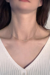 925 Sterling Silver Vermeil Flat Linked Chain Necklace