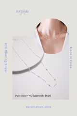 925 Sterling Silver Vermeil Swarovski Pearl Necklace