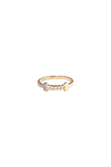 14K Solid Gold Lab Create Stone T Chain Link Stackable Ring - Pretty At Sam