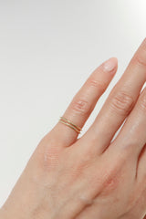 14K Solid Gold Double Line Open Free One Size Pinky Baby Ring - Pretty At Sam