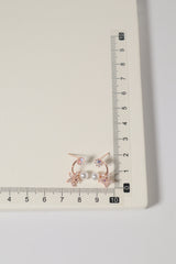 Aurora Stone Linked Star Flower & Pearl Curved Stud Earring - Pretty At Sam