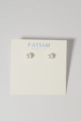 Aurora Shine Pearl Silver Post Stud Earring - Pretty At Sam