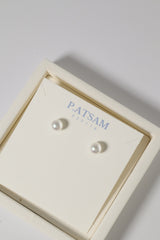 Aurora Shine Pearl Silver Post Stud Earring - Pretty At Sam