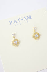 ✨ Vintage Floral Gold Dangle Earrings – Hypoallergenic, 925 Silver Post ✨ - Pretty At Sam