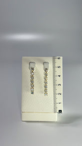 14K Solid Gold CZ Stone Linked Stud Earring - Pretty At Sam