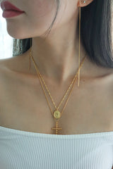 925 Sterling Silver Oval Textured Vintage Disk Pendant Twist Chain Necklace - Pretty At Sam