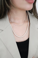 925 Sterling Silver Pandora 6mm Pearl Necklace