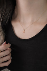 14K Solid Gold Wishbone Pendant Necklace – A Symbol of Luck