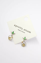 ✨Golden Vine Gemstone Dangle Earrings – Rhodium & Gold Plated, Hypoallergenic ✨