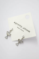 ✨Crown Stud Dangle Earring – Rhodium & Gold Plated, Hypoallergenic ✨