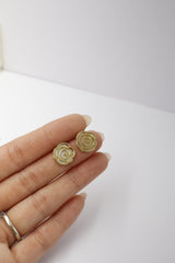 ✨Rose Petal Statement Stud Earrings – Rhodium & Gold Plated, Hypoallergenic ✨