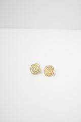 ✨Rose Petal Statement Stud Earrings – Rhodium & Gold Plated, Hypoallergenic ✨