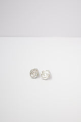 ✨Rose Petal Statement Stud Earrings – Rhodium & Gold Plated, Hypoallergenic ✨