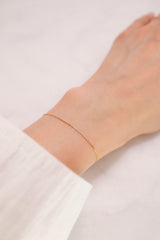 14K Solid Gold 0.5mm Box Chain Bracelet