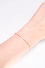 14K Solid Rose Gold 7" Customizable 4mm Paper Clip Bracelet - Pretty At Sam