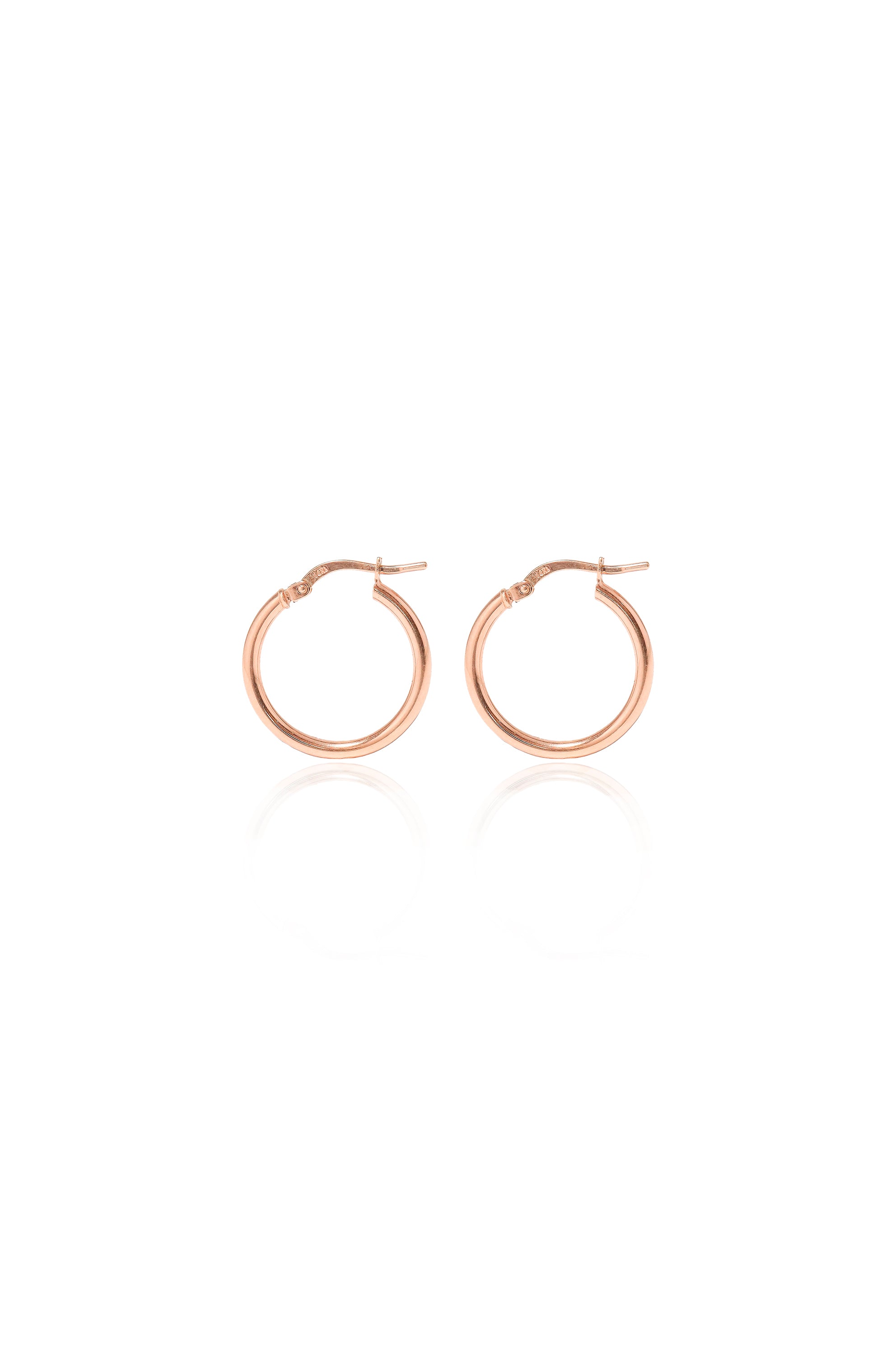 14K Solid Rose Gold 20mm Huggies Hoop earring - Pretty At Sam