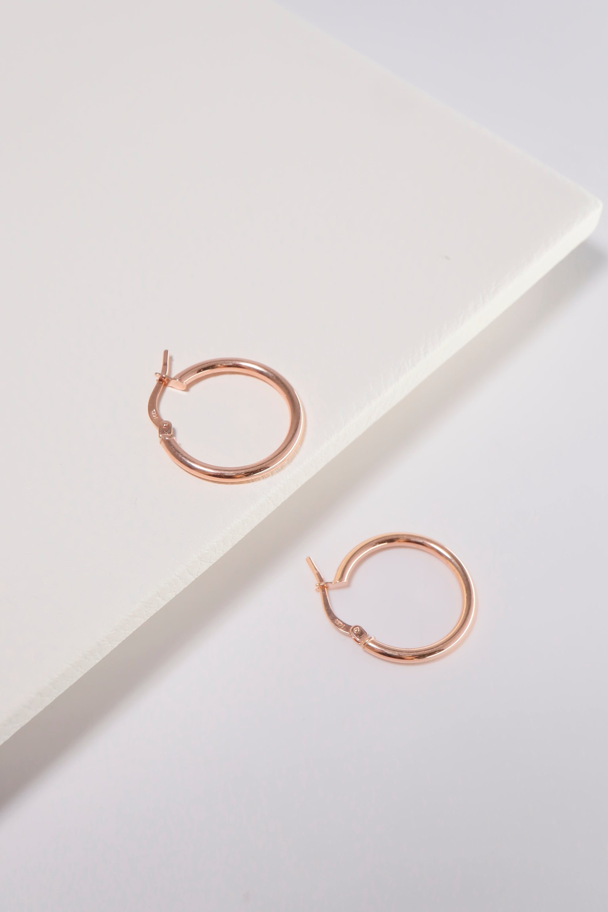 14K Solid Rose Gold 20mm Huggies Hoop earring - Pretty At Sam