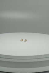 14k Solid Gold Heart Pearl Simple Stud Earring - Pretty At Sam