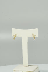 14k Solid Gold CZ Pave Butterfly Stud Earring - Pretty At Sam