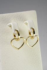 14k Solid Gold Open Heart Dangle Earring - Pretty At Sam