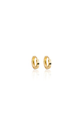 14K Solid Gold Textured Groove Earrings | 10MM Hoop | Solid Gold