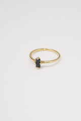14K Solid Gold Emerald Cut Onyx Stone Ring