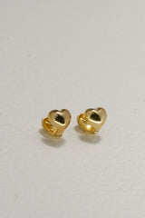 14K Solid Gold Double Sided Heart XS Huggies Hoop Earring - Pretty At Sam
